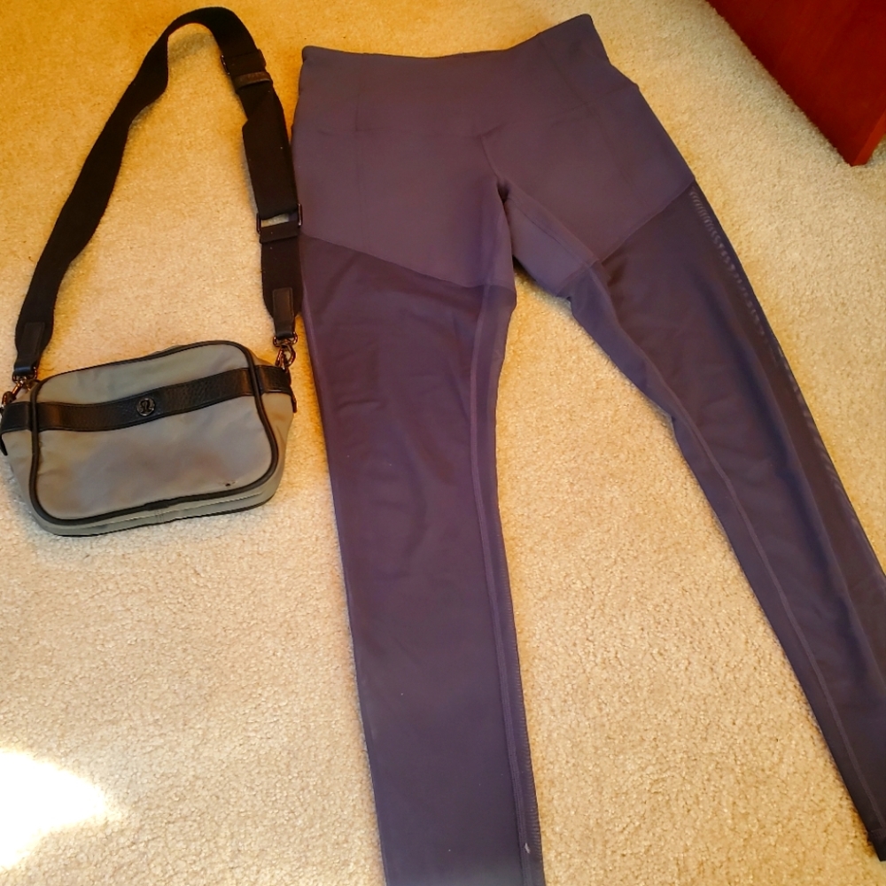 Lululemon purse and zella mesh leggings medium